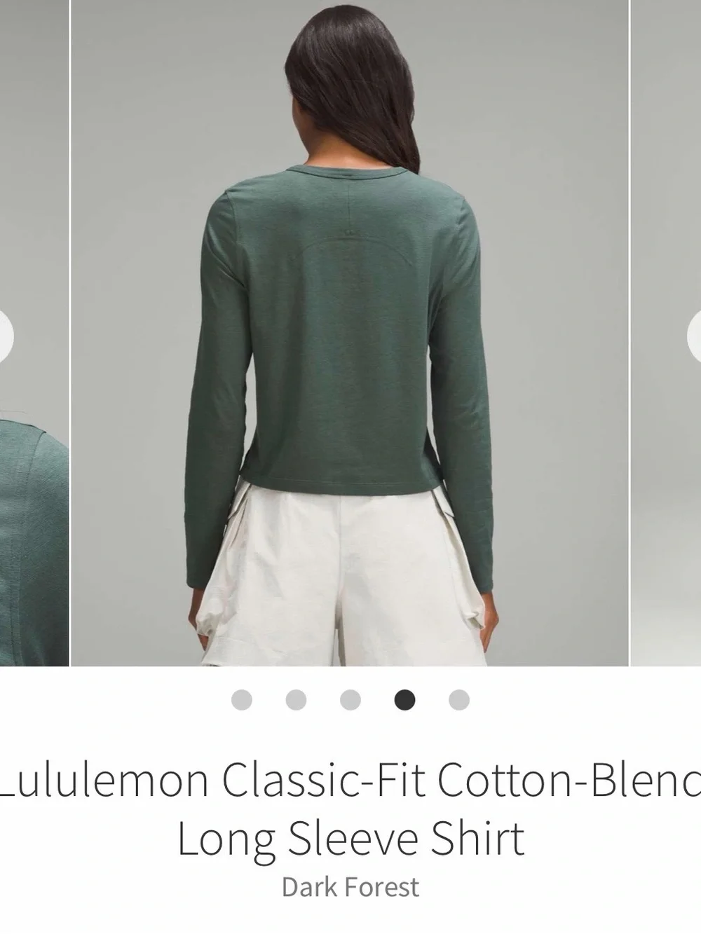 Lululemon Classic-Fit Cotton-Blend Long Sleeve Shirt Dark Forest